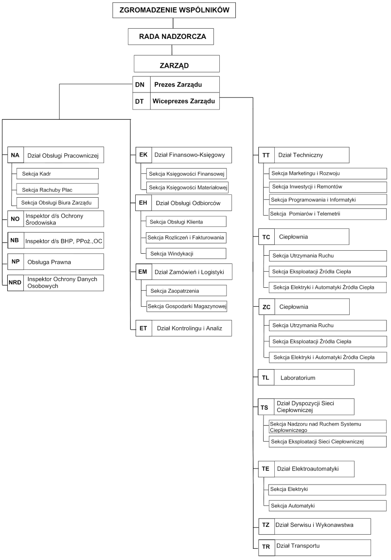 Shcemat organizacyjny spółki